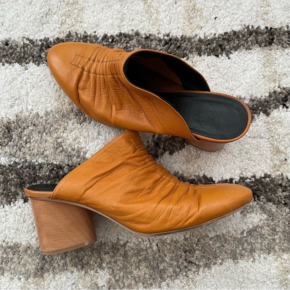 Zero + Maria Cornejo Mustard Block Heel Mules - Picture 10 of 10